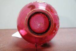 Antique Ruby and Gold Moser Glass Vase  