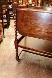 Early C20th Oak Drop side Tea Trolley 