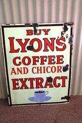A Early Lyons Coffee and Chicory Extract Enamel Sign. # 