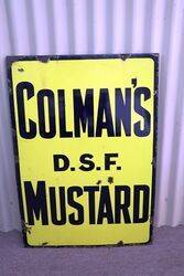 Vintage Colmans DSF Mustard Enamel Sign. #