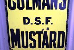 Vintage Colmans DSF Mustard Enamel Sign 