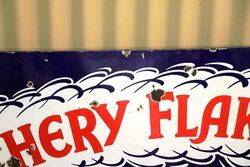 Vintage Use Feathery Flake Self Raising Flour Enamel Advertising Sign 