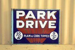 Deco Park Drive Cigarettes Double Sided Enamel Sign