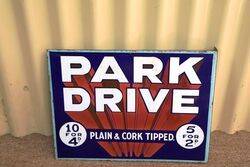 Deco Park Drive Cigarettes Double Sided Enamel Sign