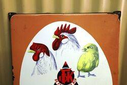 Continental Pictorial Chickens Enamel Sign 