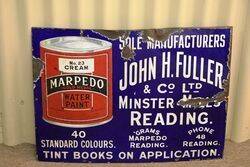 Early John H Fuller Marpedo Water Paint Enamel Sign 
