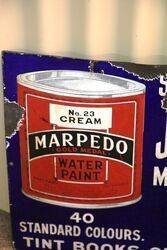 Early John H Fuller Marpedo Water Paint Enamel Sign 