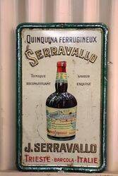 Antique Serravallo Pictorial Pressed Tin Advertising Sign # 