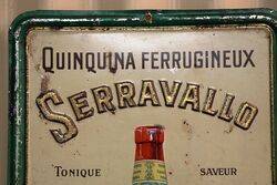 Antique Serravallo Pictorial Pressed Tin Advertising Sign  
