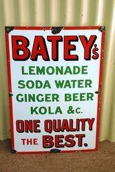 Vintage Batey's Lemonade Enamel Advertising Sign. #