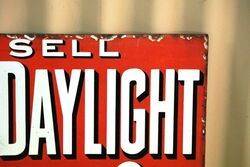 Antique Royal Daylight Lamp Oil Post Mount Enamel Sign 