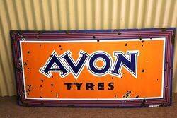 Vintage English Made AVON Tyres Advertising Sign 