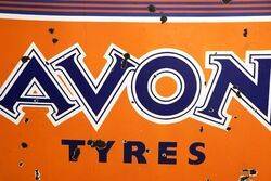 Vintage English Made AVON Tyres Advertising Sign 