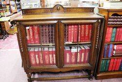 Antique English Oak 2 Door Bookcase. #