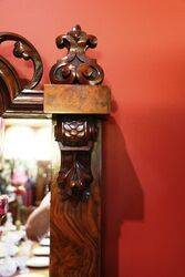 Stunning Antique Burr Walnut Mirror Back Credenza 