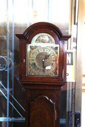 Early C20th Brass Face Mahogany Grandmother Clock 