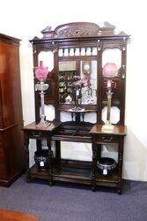 Large Antique Victorian Solid Oak Hallstand. #