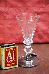 Antique C19th Thumb Cut Wine Glass 