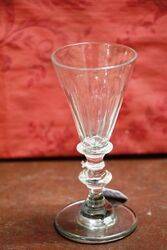 Antique C19th Thumb Cut Wine Glass 