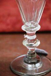 Antique C19th Thumb Cut Wine Glass 