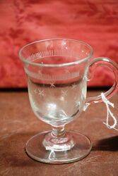 Antique Star Engraved Glass Custard Cup 