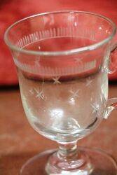 Antique Star Engraved Glass Custard Cup 