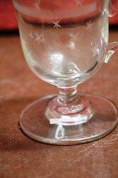 Antique Star Engraved Glass Custard Cup 