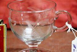 Edwardian Leaf Engraved Glass Custard Cup