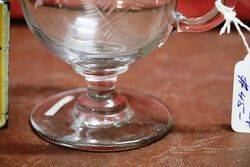 Edwardian Leaf Engraved Glass Custard Cup