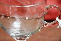 Edwardian Leaf Engraved Glass Custard Cup