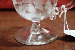 Edwardian Leaf Engraved Glass Custard Cup 