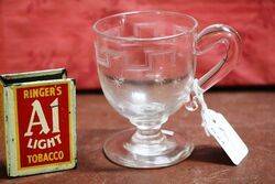 Edwardian Star Engraved Glass Custard Cup. #