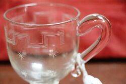 Edwardian Star Engraved Glass Custard Cup 