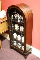 Lovely Small Art Deco Dwarf Dome Top Display Cabinet. #