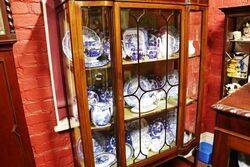 Antique Edwardian Walnut Single Door Display Cabinet 