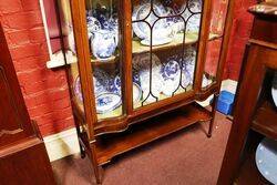 Antique Edwardian Walnut Single Door Display Cabinet 