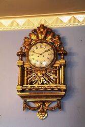 C20th Giltwood Cartel Clock 8 day movement  