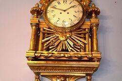 C20th Giltwood Cartel Clock 8 day movement  