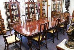  Antique Victorian Mahogany D End 5 Leaf Extension Table.