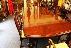  Antique Victorian Mahogany D End 5 Leaf Extension Table