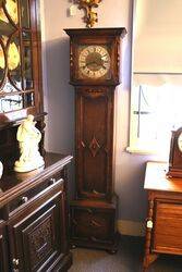 Antique Oak Brass Face Longcase Clock 