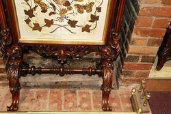 Stunning Victorian Carved Mahogany Fire Screen