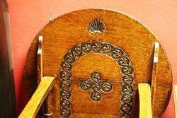 Early C20th English Oak Monks Seat 