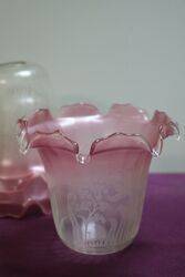 Vintage Ruby Tipped Glass Lamp Shades #