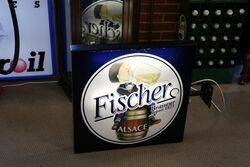Vintage Fischer Alsace Beer Double Sided Light Box. #