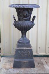 Milano Cast Iron Urn and Crested Base.
