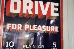 Vintage Park Drive For Pleasure Enamel Sign   mint 