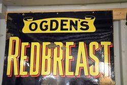 Antique Ogdens Redbreast Flake Enamel Sign 