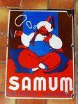 Early SAMUM Cigarette Paper Pictorial Advertising Enamel Sign.#