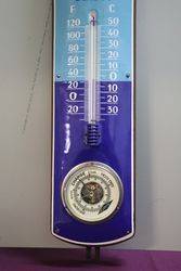 Blue Gillette Blades Advertising Enamel Wall Thermometer 